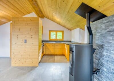 Après rénovation de la cuisine d'un mayen à Haute-Nendaz